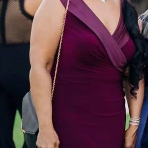 Lauren Ralph Sleeveless PortraitCollar Draped Gown